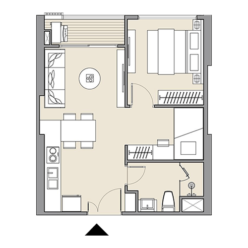 Căn hộ 1PN+1 41.85 m2