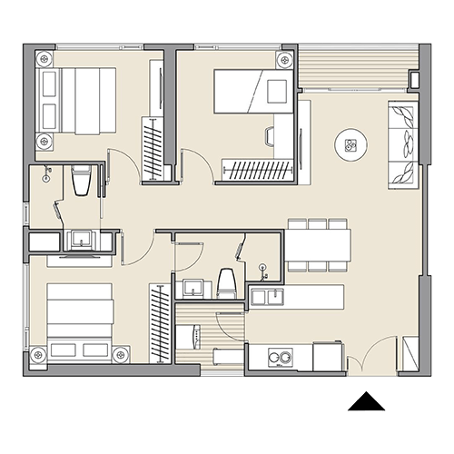 Căn hộ 3PN 73.52 m2